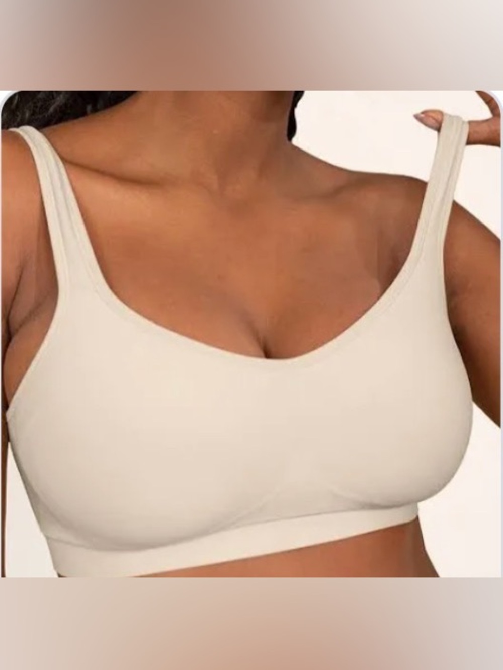 Truekind Wireless Comfort Bra 2XL Nude Beige Seamless Full Coverage Soft Stretch